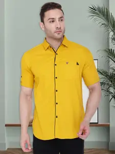 Kuons Avenue Men Yellow Smart Slim Fit Opaque Casual Shirt