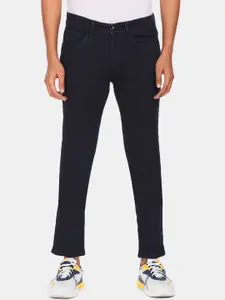 U.S. Polo Assn. Denim Co. Men Navy Blue Solid Clean Look Tapered Fit Stretchable Jeans