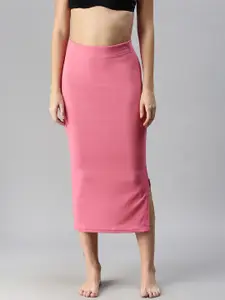 Selvia Pink Side Slit Saree Shapewear