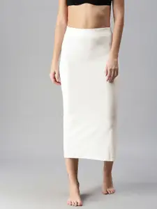 Selvia White Side Slit Saree Shapewear