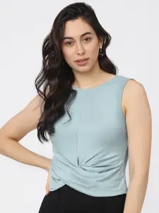Tokyo Talkies Grey Wrap Crop Top