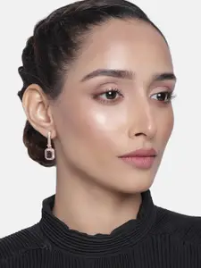 Estele Women Rose Gold & Purple Contemporary Drop Earrings