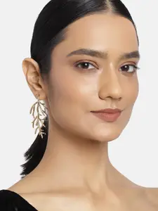 Estele Gold-Toned Contemporary Drop Earrings