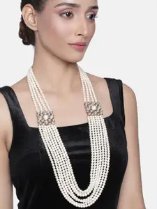 Estele Gold-Toned & Cream-Coloured Gold-Plated Necklace