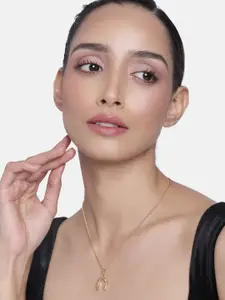 Estele Women Gold-Plated Dazzling Pendant Necklace