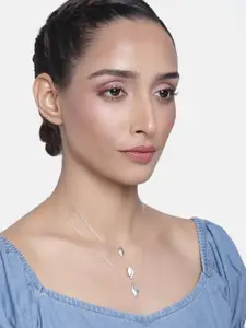 Estele Silver-Toned & White Gold-Plated Necklace