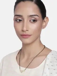 Estele Gold-Toned & Black Gold-Plated Necklace