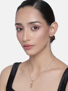 Estele Women Gold Plated Ballerina Pearl Pendant Necklace