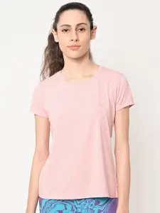 MAYSIXTY Women Pink Cotton T-shirt