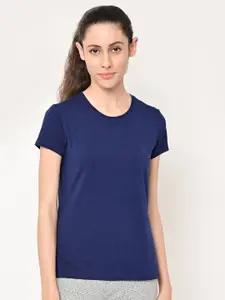 MAYSIXTY Women Navy Blue T-shirt