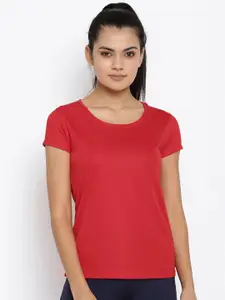 ScoldMe Women Red Slim Fit T-shirt