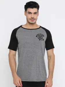 Masculino Latino Men Grey & Black Colourblocked T-shirt