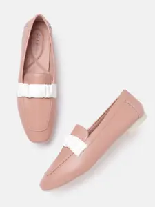 Mast & Harbour Women Dusty Rose Pink Solid Loafers