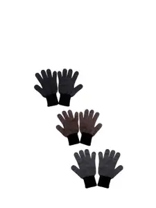 Gajraj Men Pack Of 3 Woollen Gloves
