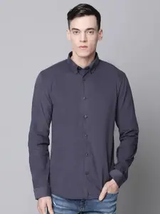 LINDBERGH Men Blue Slim Fit Opaque Printed Casual Shirt