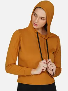 NEU LOOK FASHION Women Mustard Hooded Sweatshirt