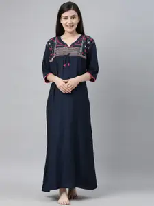 Bailey sells Navy Blue Embroidered Maxi Nightdress