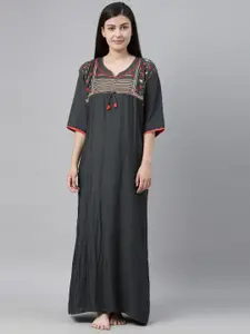 Bailey sells Women Green Embroidered Maxi Nightdress