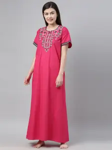 Bailey sells Pink Embroidered Maxi Cotton Nightdress