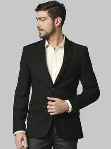 Park Avenue Men Black Solid Single-Breasted Super Slim-Fit Formal Blazer
