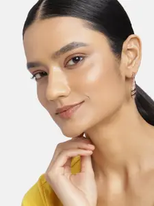 Estele Rose Gold & Pink Contemporary Drop Earrings