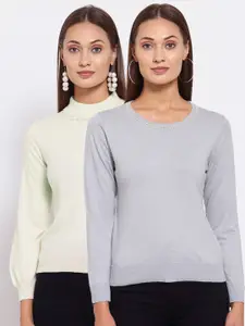 KLOTTHE  Set of 2 Women Off White & Grey Pullover