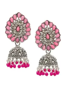 ASMITTA JEWELLERY Pink Contemporary Jhumkas Earrings