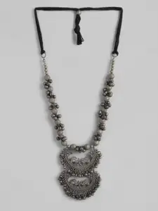 Anouk Oxidised Silver-Toned Afghan Necklace