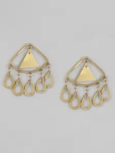 Anouk Gold-Toned Triangular Drop Earrings