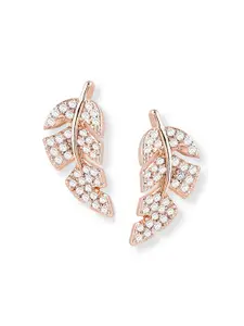 Zaveri Pearls Rose Gold Contemporary Studs Earrings