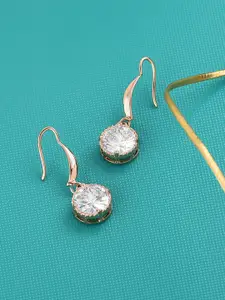 Zaveri Pearls Rose Gold Contemporary Drop Earrings