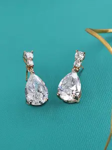 Zaveri Pearls Rose Gold Contemporary Drop Earrings