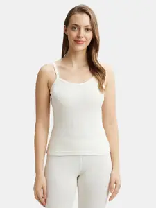 Jockey Women Off-White Solid Thermal Camisole