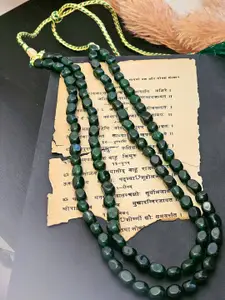 Binnis Wardrobe Green German Silver Layered Necklace