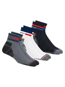 NAVYSPORT Men Pack Of 3 Assorted Durable Above Ankle -Length Socks