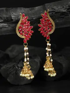 Priyaasi Gold-Toned & Gold Plated Contemporary Drop Earrings