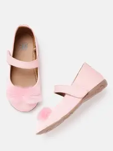 YK Girls Pink Solid Mary Janes