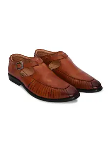 ALBERTO MORENO Men Tan Shoe-Style Sandals