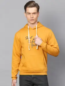 Campus Sutra Men Mustard Typography Printed Sweatshirt