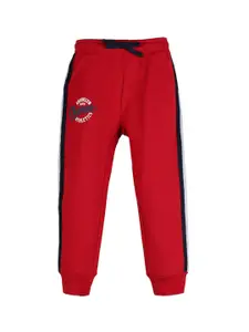 PLUM TREE Boys Red Solid Loose-Fit Pure Premium Cotton Joggers