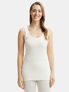 Jockey Women Off-White Solid Thermal Camisole