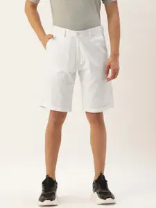 IVOC Men White Slim Fit Solid Chino Shorts