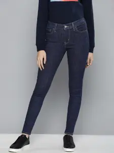 Levis Women Navy Blue 710 Super Skinny Fit Clean Look Mid Rise Stretchable Jeans