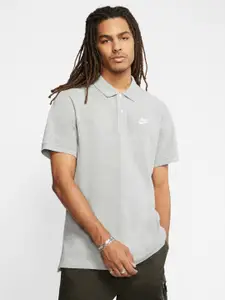 Nike Men Grey Polo Collar  MATCHUP PQ Pure Cotton T-shirt