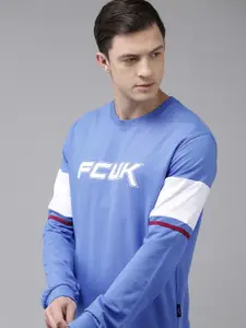 French Connection Men Blue Pure Cotton Sweatshirt