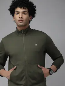 French Connection Men Olive Green Sweatshirt