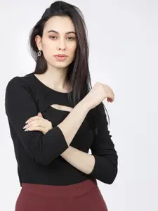 Tokyo Talkies Women Black Regular Crop Top