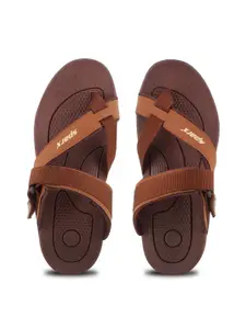 Sparx Men Brown Colourblocked One-Toe Comfort Sandals