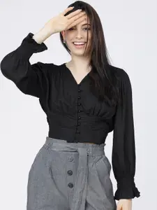 Tokyo Talkies Black Victorian Shirt Style Top