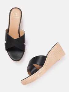 Carlton London Gold-Toned Wedge Sandals